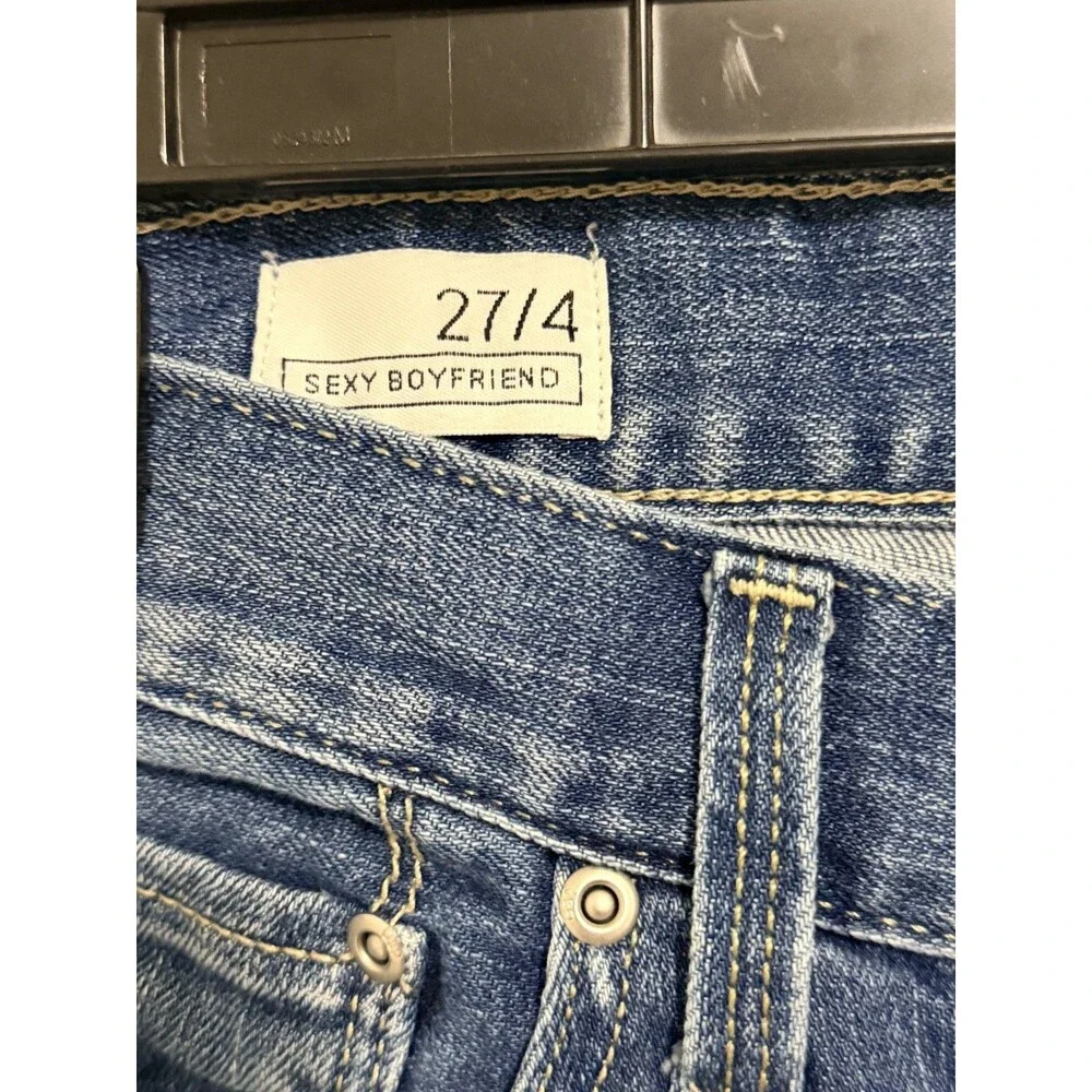 GAP 1969 Blue Jeans Size 27 4 Sexy Boyfriend 100% Cotton Denim Ankle 2012 2000s